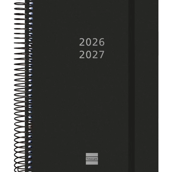 Finocam Espiral Agenda Internacional - 18 Meses - 2 Dias por Pagina - Formato E10 - 155x212mm - Tapas de Polipropileno - Papel de 70g/m2 - Esquinas Mi 1