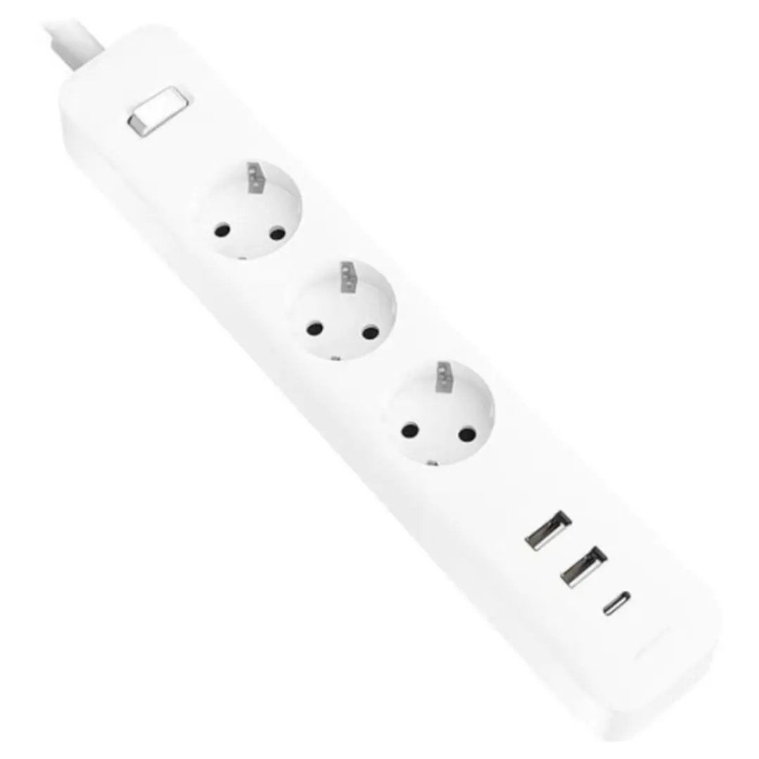 Xiaomi 20W Power Strip Regleta con Interruptor - 3 Tomas Schuko - 2 Puertos USB C 20W + 1 USB A - Carga Rapida 20W - Material Retardante de Llama 750° 1