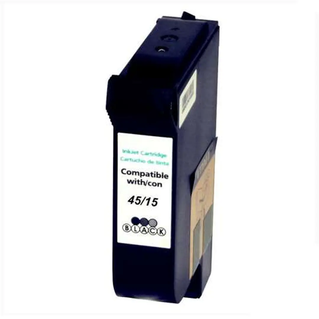 Generico HP 45/15 Negro Cartucho de Tinta Pigmentada - Reemplaza 51645AE/C6615DE 1