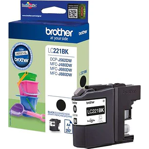 Brother LC221 Negro Cartucho de Tinta Original - LC221BKBP