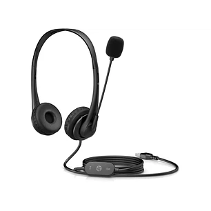 HP Auriculares G2 Stereo USB con Microfono Cancelacion de Ruido - Diadema Ajustable - Almohadillas de PU Leather para Uso Prolongado - Control en Cabl