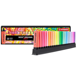 Stabilo Boss Arty Line Pack de 23 Marcadores Fluorescentes - Trazo entre 2 y 5mm - Recargable - Tinta con Base de Agua - Colores Surtidos
