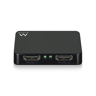 Ewent Duplicador HDMI 1x2 - Resolucion 4K a 30Hz - Incluye Cable de Alimentacion de 80cm - Indicador LED - Color Negro