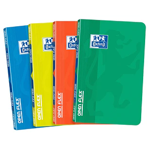 Oxford School Classic Openflex Libreta Grapada A6 48 Hojas Cuadricula 5x5 - Tapa de Plastico Translucido - Ideal para Estudiantes - Colores Surtidos
