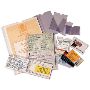 Esselte Pack de 100 Portacarnets Tamaño 108x160mm - Transparente Acabado Liso