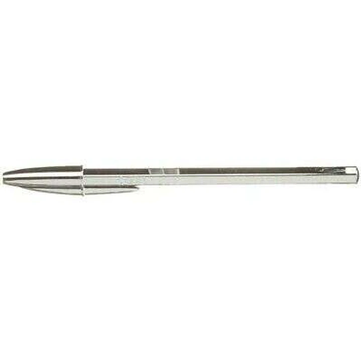 Bic Cristal Shine Boligrafo de Bola - Punta Media de 1.0mm - Tinta con Base de Aceite - Elegante Cuerpo Plateado - Color Negro 1