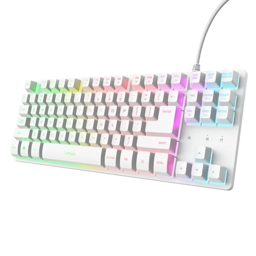Trust GXT 833W Thado Teclado Gaming con Cable de 1.5m - Formato TKL - Iluminacion RGB - Patas Antideslizantes - 87 Teclas - Anti-Ghosting - Multiplata 1