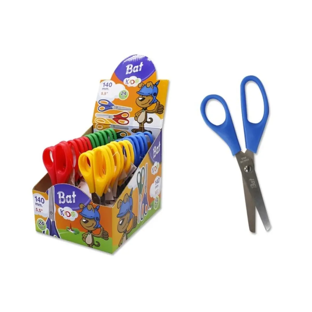 Bismark Bat Tijeras Escolares 13cm - Punta Redonda - Colores Surtidos 1
