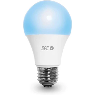 SPC Aura 1050 Bombilla Led Regulable Wi-Fi E27 - Ambientes Personalizables - Control desde la APP SPC Iot - Compatible con Alexa y Google Home - Hogar