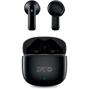 SPC Auriculares True Wireless Zion 2 Play - Autonomia 28 Horas - Base de Carga USB-C - Control por Toques - Compatible con Asistentes de Voz - Luces L