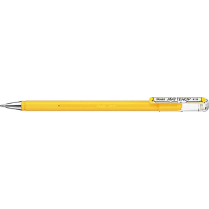 Pentel Mattehop Boligrafo de Bola - Punta 1mm - Trazo 0.5mm - Tinta de Gel Opaca - Fabricado con 55% de Materiales Reciclados - Color Amarillo
