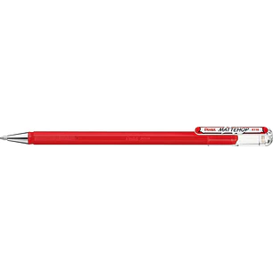 Pentel Mattehop Boligrafo de Bola - Punta 1mm - Trazo 0.5mm - Tinta de Gel Opaca - Fabricado con 55% de Materiales Reciclados - Color Rojo