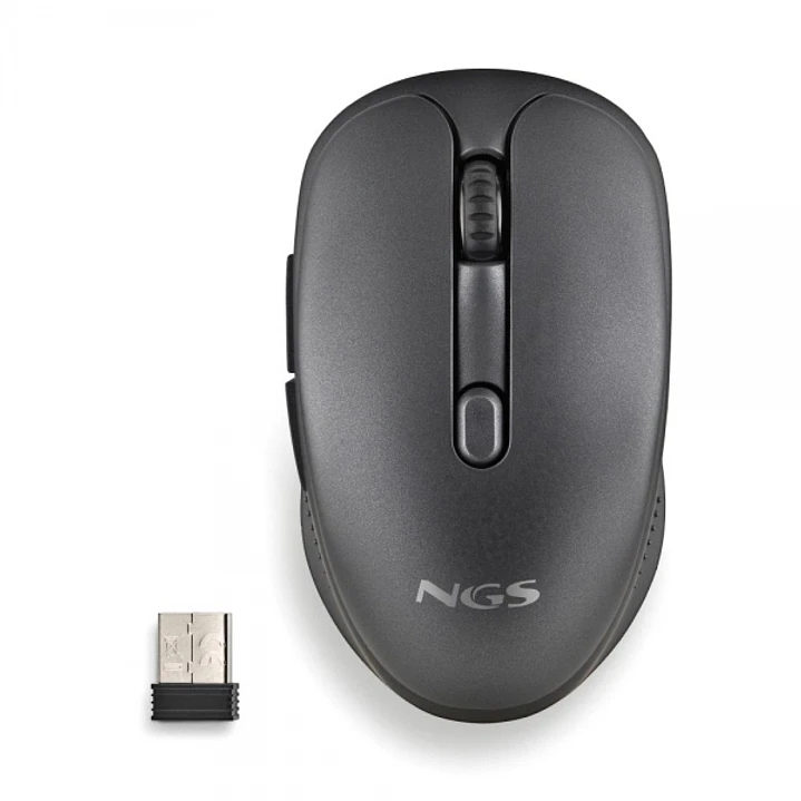 NGS Evo Spook Raton Inalambrico 1600dpi - Conexiones: 2.4 GHz USB-A + Bluetooth 5.1 + Bluetooth 5.1 - 5 Botones - Uso Diestro - Color Negro 1