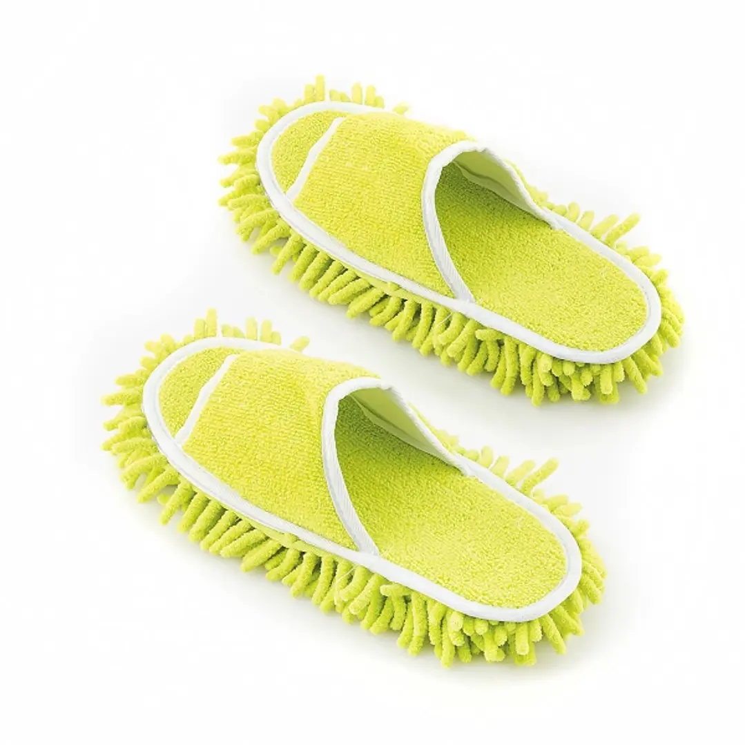 Innovagoods Mop&Go Zapatillas Mopa - Suelas con Velcro Extraibles - Facil Limpieza - Talla Unica 35-43 - Unisex - 27x11x4cm - Color Amarillo 1