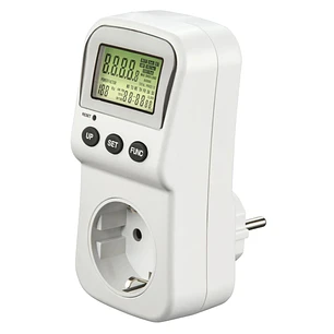 Hama Enchufe Contador Digital de Consumo - Potencia Maxima 3680W - Pantalla LCD - Color Blanco
