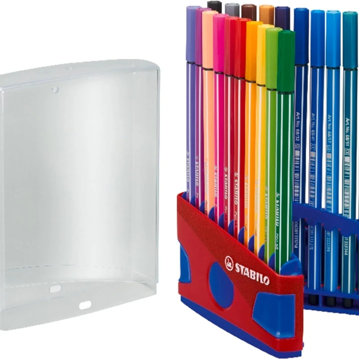 Stabilo Premium Pen 68 Estuche con 20 Rotuladores - Punta de Fibra - Trazo de 1mm aprox. - Alto Brillo y Luminosidad de Color - Colores Surtidos 1