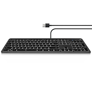Ewent Teclado con Cable USB - Disposicion Italiana QWERTY IT - Retroiluminacion - Teclas de Bajo Perfil y Silenciosas - Cable de 1.5m - Color Negro
