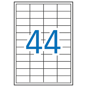 Apli Pack de 4.400 Etiquetas Rectangulares 48,5 x 25,4mm - 100 Hojas por 44 Etiquetas - Adhesivo Removible - Cantos Rectos - Color Blanco
