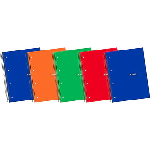 Enri Plus Cuaderno Espiral Formato A4+ Cuadriculado 5x5mm - 120 Hojas + 40 Gratis Microperforadas - Cubierta Extradura - Colores Surtidos
