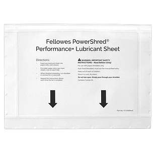 Fellowes Pack de 10 Hojas Lubricantes para Destructoras - Mejora Rendimiento y Evita Atascos - Aceite Vegetal - Compatible con Todas Las Marcas - para