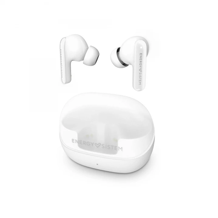Energy Sistem Auriculares ANC -30dB - Quad Mic - Bluetooth 5.4 - 25h Autonomia - IPX4 - Plastico Reciclado - Color Blanco 1