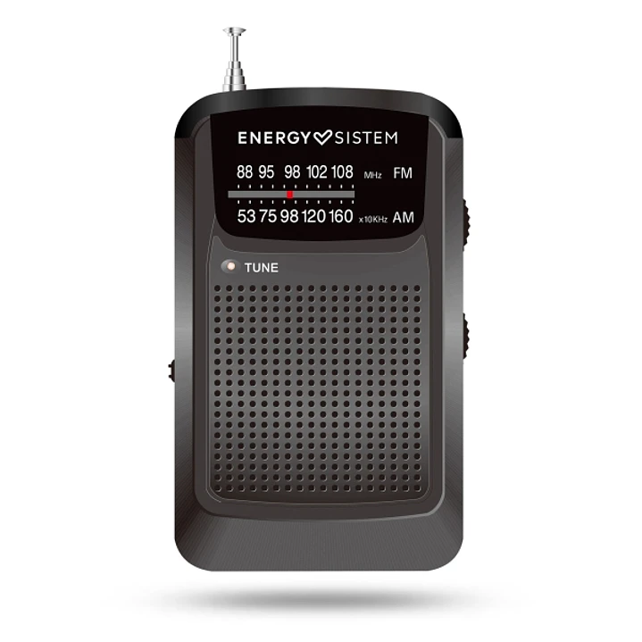 Energy Sistem Pocket Radio Portatil Analogica FM/AM - Entrada Jack 3.5mm - Antena Telescopica - Alimentacion con Pilas - Color Negro 1