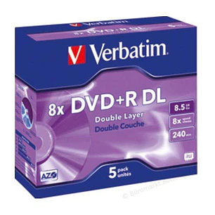 Verbatim DVD+R Doble Capa 8x 8.5GB Caja (Pack 5 Uds)