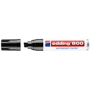Edding 800 Rotulador Permanente - Punta Biselada - Trazo entre 4 y 12 mm. - Recargable - Secado Instantaneo - Color Negro