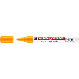 Edding 4095 Rotulador de Tiza Liquida - Punta Redonda - Trazo entre 2 y 3mm - Olor Neutro  - Color Naranja Neon