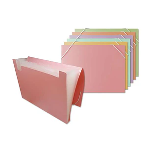 Bismark Pack de 8 Carpetas de Fuelle Polipropileno - 12 Departamentos - Cierre con Gomas - Colores Surtidos Pastel