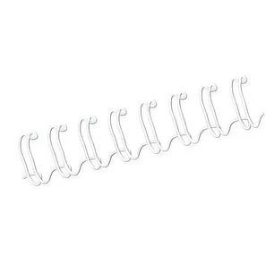 Fellowes Wire Pack de 100 Espirales Dobles Metalicas 10mm - Hasta 80 Paginas - Color Blanco