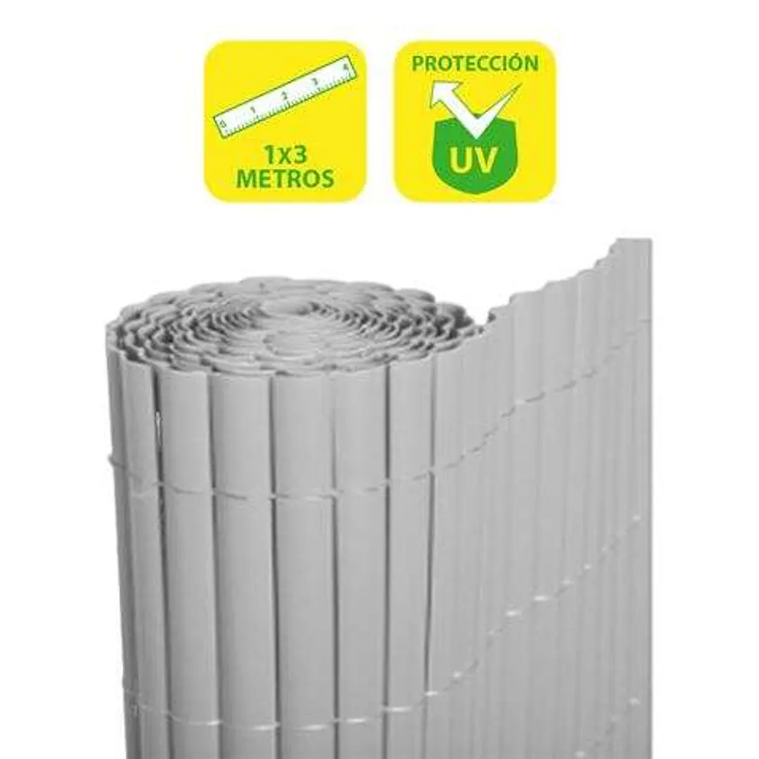 SunGarden Cañizo Plastico Doble Cara 1x3m - Color Gris Claro 1