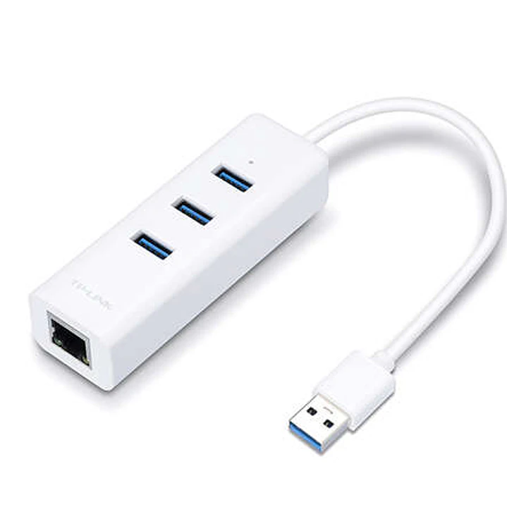TP-Link UE330 Hub de 3 Puertos USB 3.0 y Adaptador Ethernet Gigabit 1