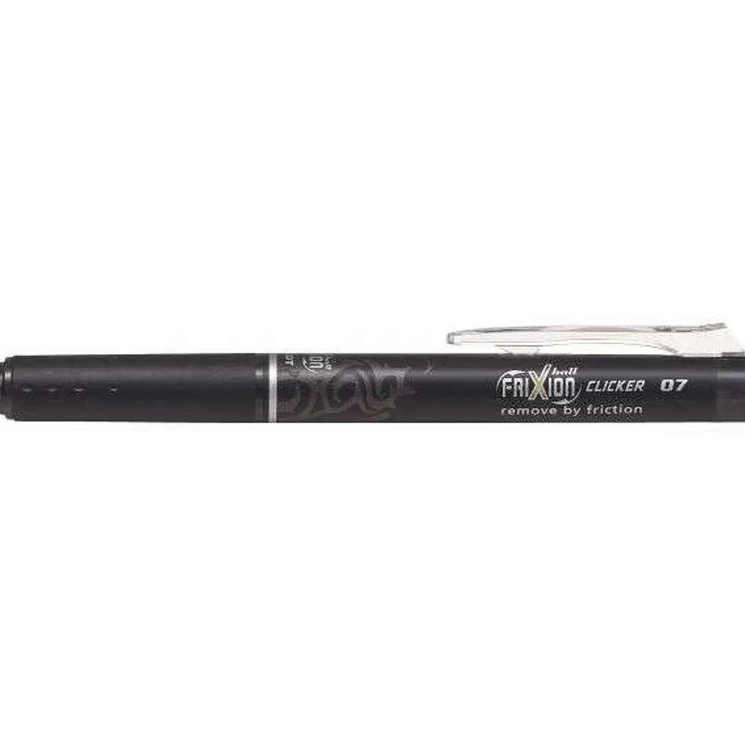 Pilot Frixion Clicker Boligrafo de Gel Borrable Retractil - Punta de Bola 0.7mm - Trazo 0.4mm - Grip Ergonomico - Color Negro 1