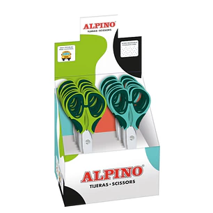 Alpino Colorfull Tijera Escolar 13cm - Acero Inoxidable - Punta Roma - Colores Surtidos