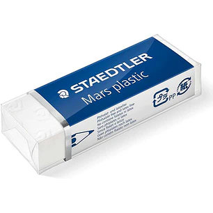 Staedtler Mars Plastic 526 50 Goma de Borrar - Plastico - Alta Precision - Color Blanco