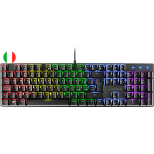 Mars Gaming Teclado Mecanico RGB MK422 - Tecnologia Antipolvo - Efectos de Iluminacion Rainbow - Teclas Ultra-resistentes - Funciones Multimedia y Mod