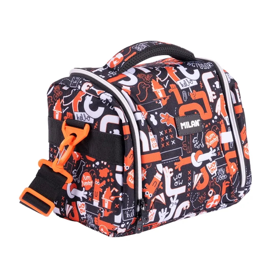 Milan Fingers Bolsa Isotermica Porta Alimentos de 5L - Gran Capacidad - Apertura Total - 24.5x20x16cm - Color Naranja 1