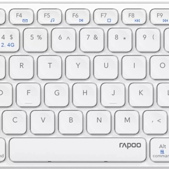 Rapoo E9600M Teclado Compacto Ultafino Inalambrico - Bluetooth y 2.4GHz - Base de Aluminio - Bateria Recargable Ecologica - Color Gris 1