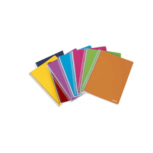 Ancor Classic Stripes Cuaderno Espiral Tamaño Folio Cuadriculado 4x4mm - 80 Hojas 90gr - Tapa de Plastico - Colores Surtidos