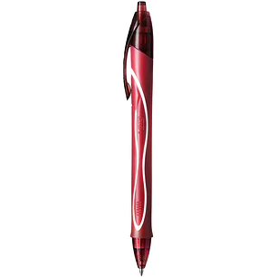 Bic Gel-Ocity Quick Dry Boligrafo de Gel Retractil - Punta Media de 0.7 mm - Tinta de Gel - Anti-Manchas - Secado Ultra Rapido - Color Rojo