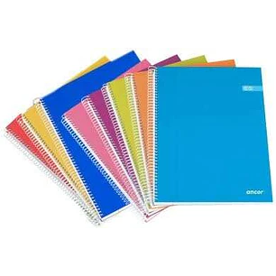 Ancor Classic Stripes Cuaderno Espiral Tamaño Folio Raya Horizontal - 80 Hojas 90gr - Tapa de Carton Plastificado - Colores Surtidos