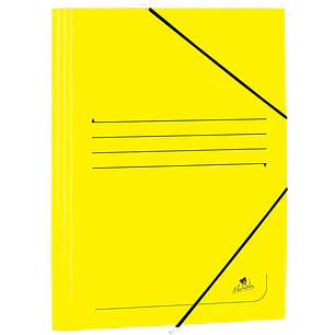 Mariola Carpeta de Carton Estucado con Solapas Folio 500gr/m2 - Medidas 34x25x1cm - Cierre con Goma Elastica - Color Amarillo