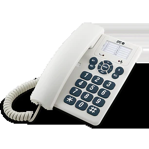 SPC Original Telefono Fijo Teclas Extragrandes - Diferentes Niveles de Timbre - 3 Memorias Directas - Para Mesa y Pared - Color Blanco