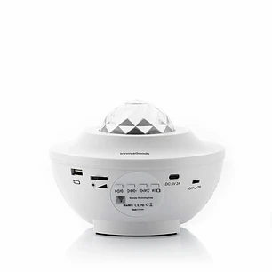 Innovagoods Sedlay Proyector de Estrellas con Altavoz - Bluetooth - Cable 145cm - Luz LED - Temporizador - Antideslizante - Apagado Automatico - 17x12
