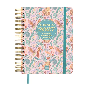 Finocam Vitae Agenda de Espiral - 16 Meses - Semana Vista Horizontal - Formato 4º - 155x217mm - Tapa Dura - Papel de 80g/m2 - Cierre con Goma Elastica