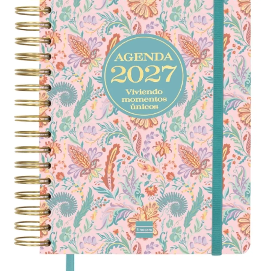 Finocam Vitae Agenda de Espiral - 16 Meses - Semana Vista Horizontal - Formato 4º - 155x217mm - Tapa Dura - Papel de 80g/m2 - Cierre con Goma Elastica 1