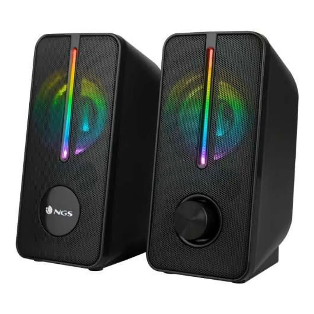NGS Gaming GSX-150 Altavoces USB 2.0 12W - Iluminacion LED RGB - Conexion Jack 3.5mm - Controles en Altavoz 1