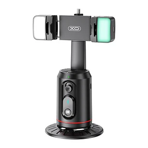 XO SS16LED Soporte Sobremesa para Smartphone - Seguimiento y Reconocimiento Facial - Motorizado 360º - Iluminacion LED - Control por Gestos - Bluetoot