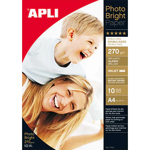 Apli Papel Fotografico Photobright Doble Cara A4 270g 10 Hojas